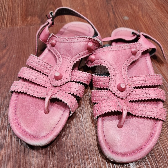 Balenciaga Pink Stud Sandals Leather - Picture 1 of 7